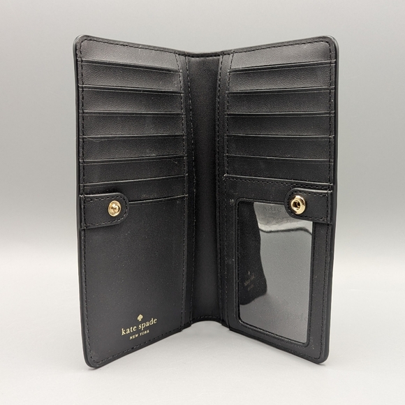 Kate Spade Madison Color Block Large Continental Wallet Toasted Hazelnut Black - Picture 3 of 3